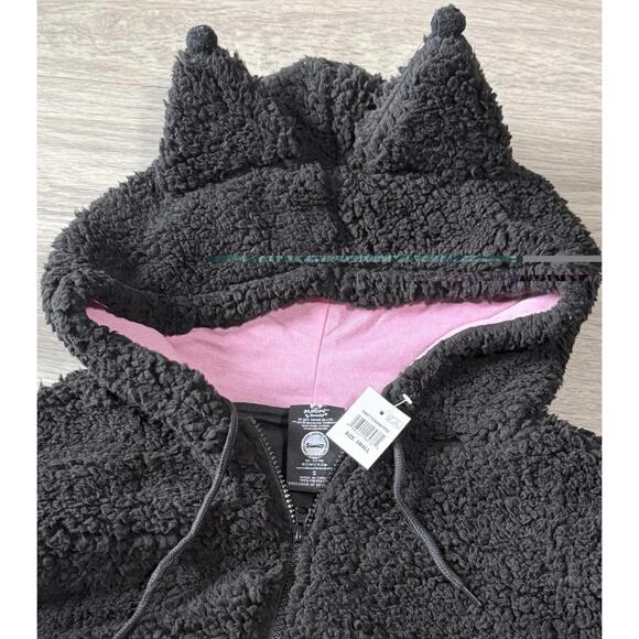 NWT KUROMI SANRIO Cozy Sherpa Zip Lounge Hoodi Size Small - Picture 5 of 7